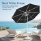 Best Choice Products 10ft 3-Tier Patio Umbrella White Pole, Outdoor Market Umbrella Steel Pole